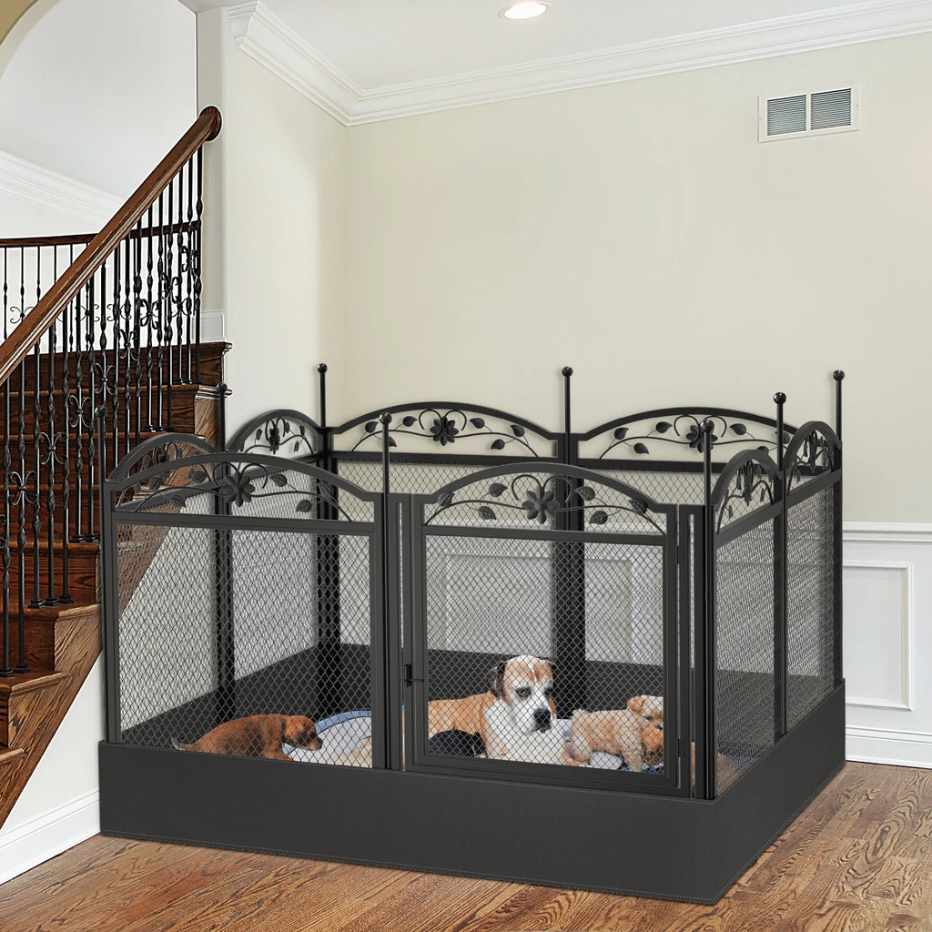 BINGOPAW Eight-Panel Metal Dog Playpen with Mat