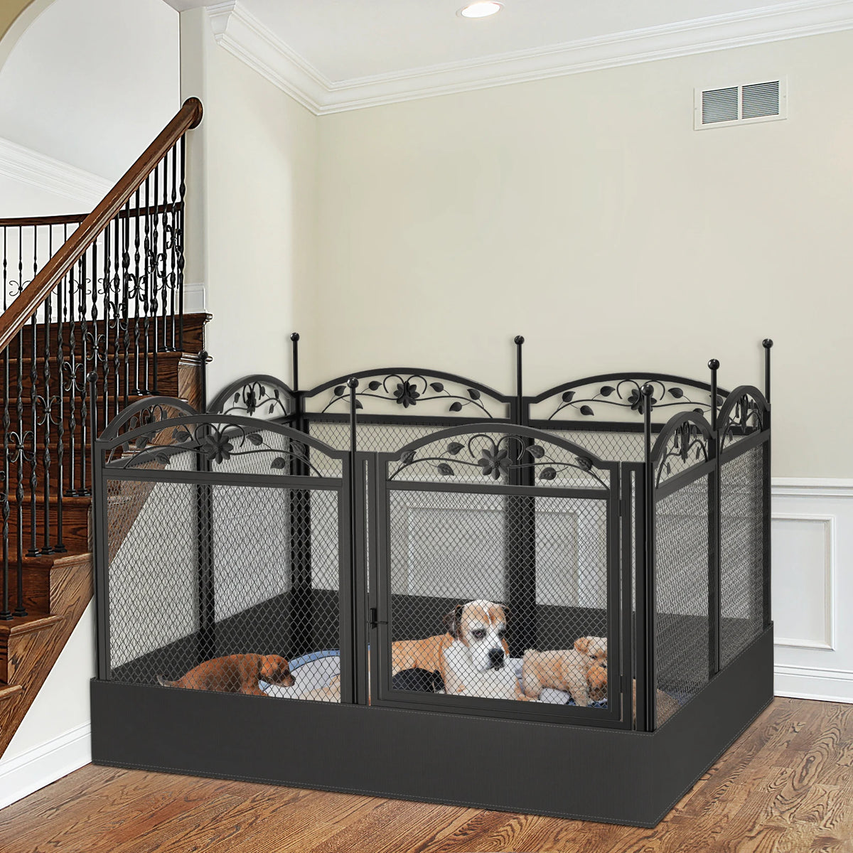 BINGOPAW Eight-Panel Metal Dog Playpen with Mat