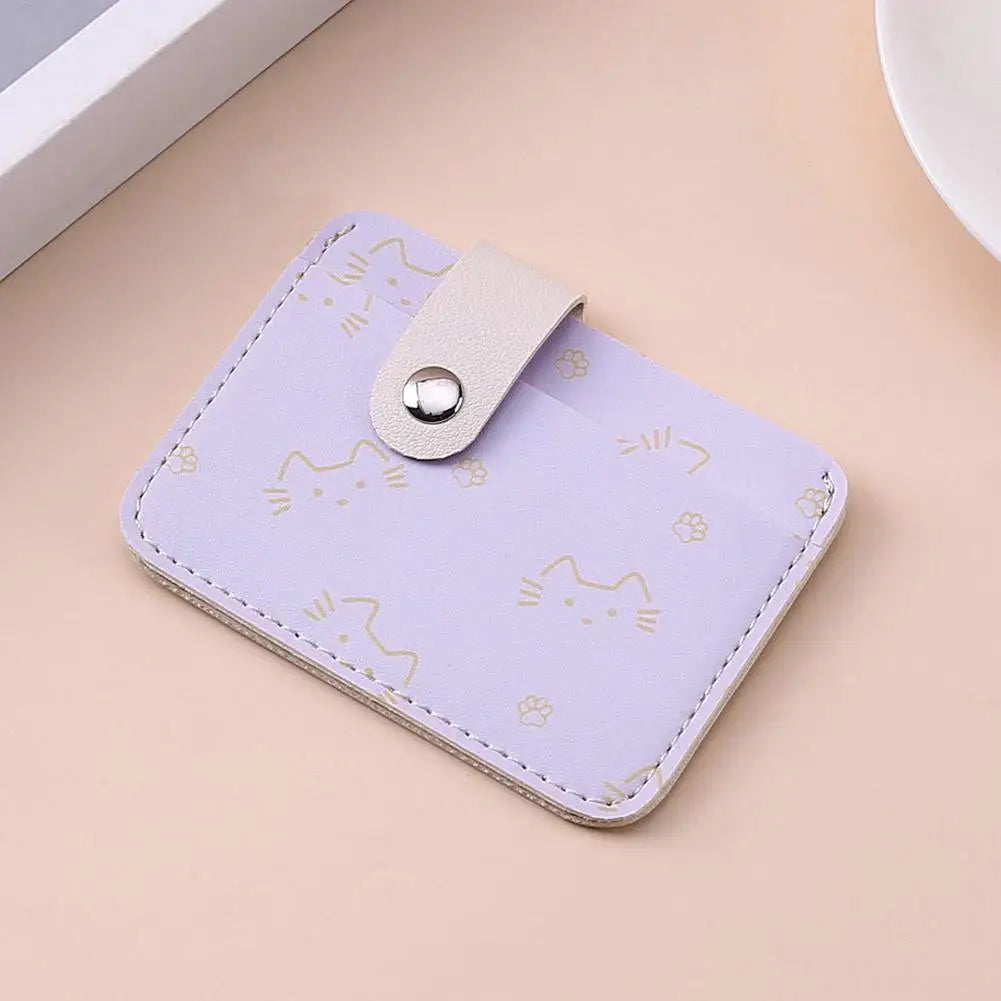 Women's Cat-Print Mini PU Wallet