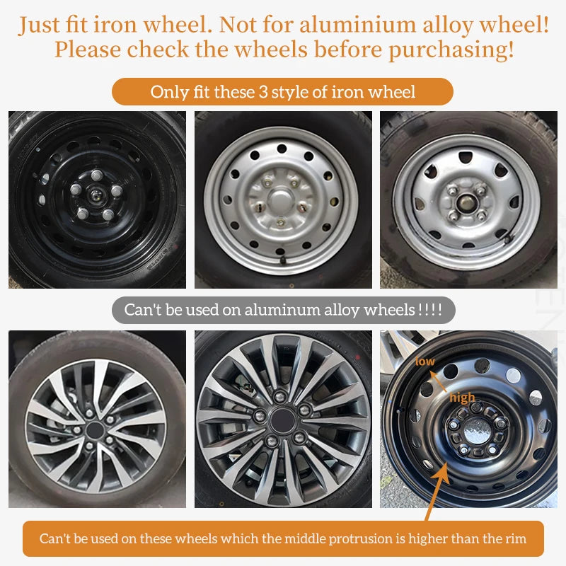 MOTENIO 15-Inch Wheel Covers – Set of 4