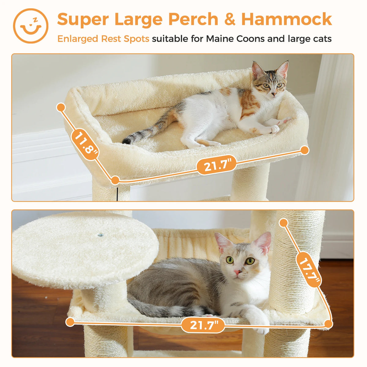 147cm Cat Tree with Large Condo & Hammock
