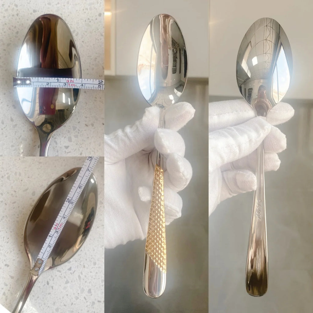 Hammered-Handle Stainless Steel Dinner Spoons
