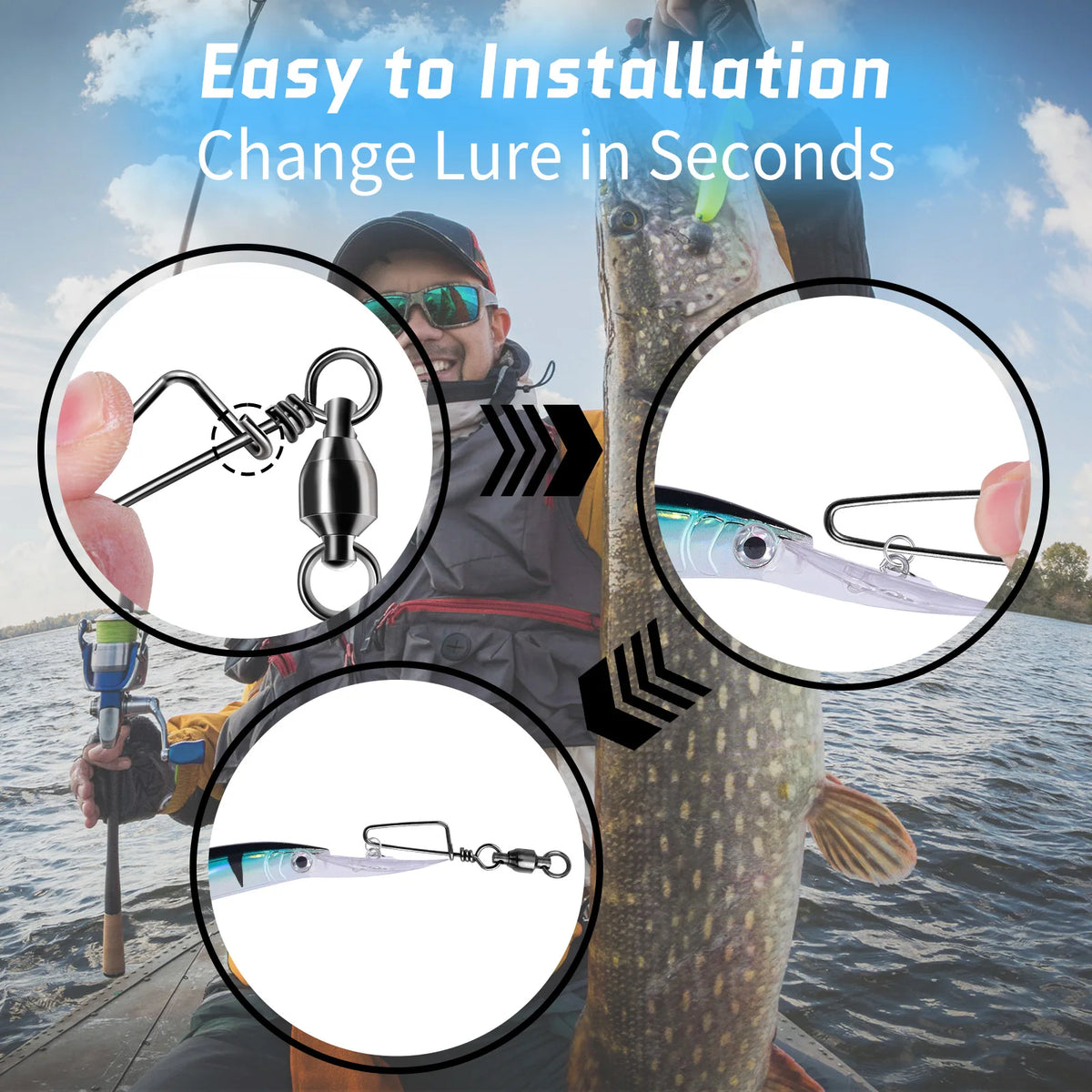 FishTrip Ball-Bearing Coastlock Snap Swivels