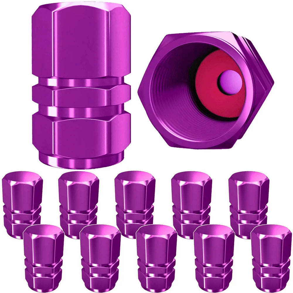 Aluminum Tire Valve Caps with Rubber Seals – Set of 4