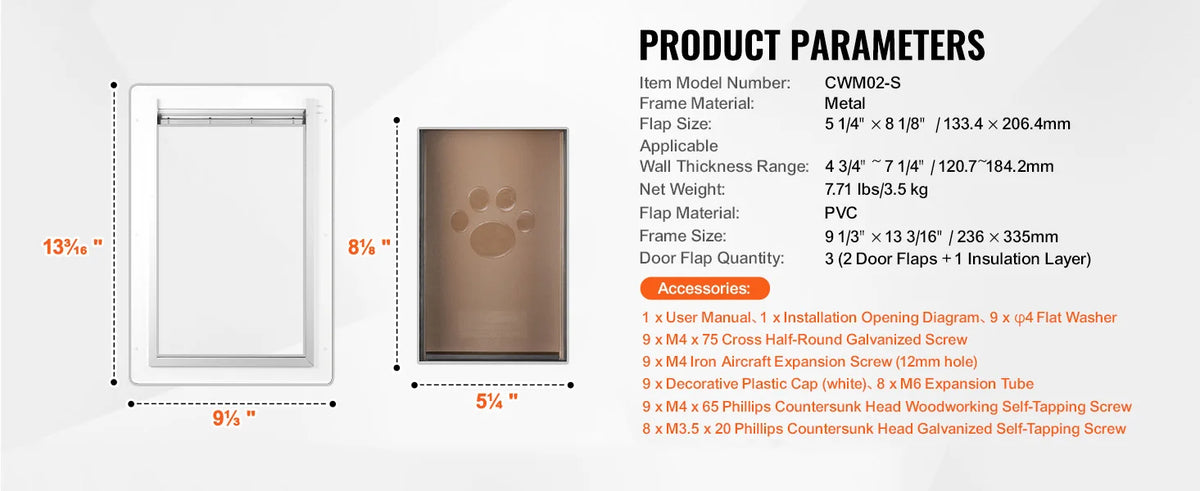 SucceBuy Pet Door Metal Frame with Lock and 3-Flap System Weatherproof Doggy Door Easy to Install in Interior or Exterior Walls Whispering Desires Shoppe