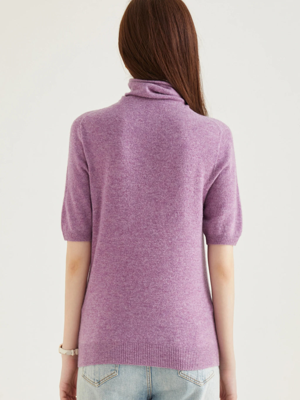 Women's Knit Tops Short Sleeve Fashion Women Sweaters New 100% Merino Wool Knitwears Vintage Sweater Turtleneck Pullover Clothes Dsers