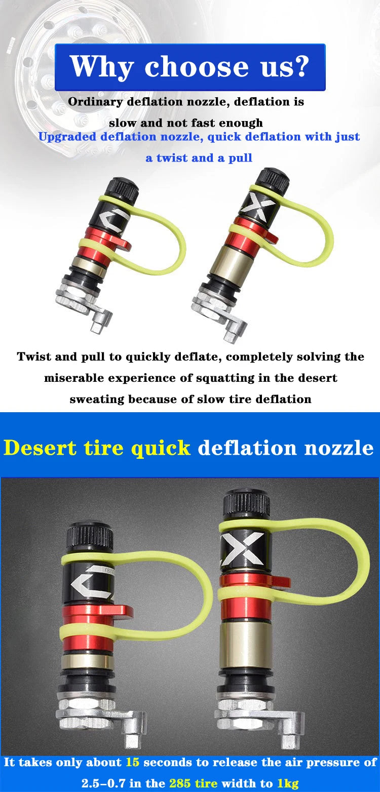 Off-Road Quick-Release Tire Valves – 64 or 73.5 mm