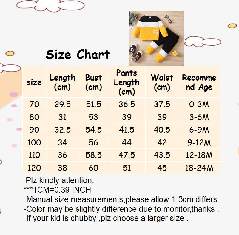 Baby Printed Long-Sleeve Top and Pants Set