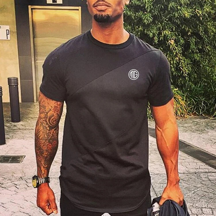 Mens Muscle T Shirt Gym Bodybuilding Fitness Tees Tops Cotton Patchwork Mesh Slim Fit T Shirt Cotton Sports Short Sleeve Tshirt Whispering Desires Shoppe