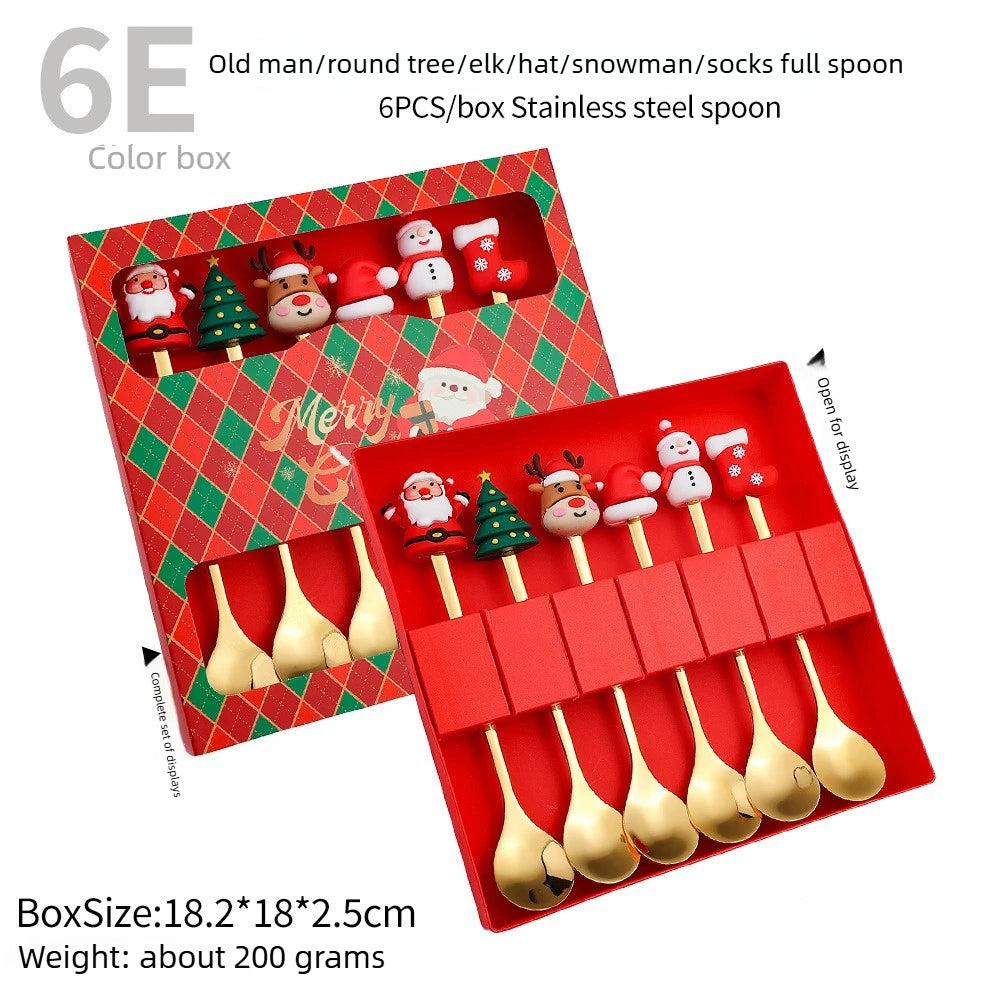 Christmas Dessert Spoon & Fork Gift Sets