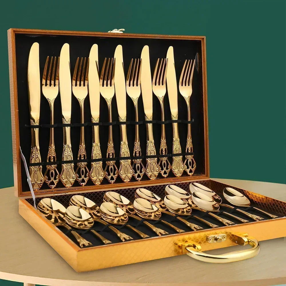Vintage-Style Stainless Steel Flatware — Assorted Sets