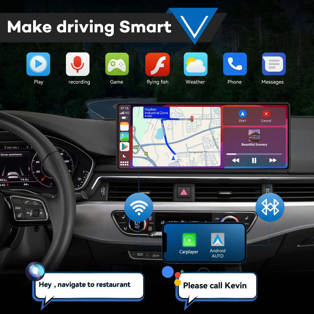 Portable Wireless CarPlay and Android Auto Screen