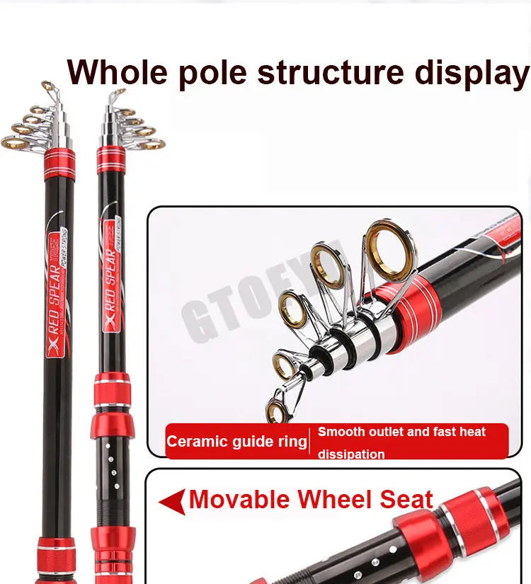 Telescopic Carbon Fishing Rod — 2.1–4.5 m