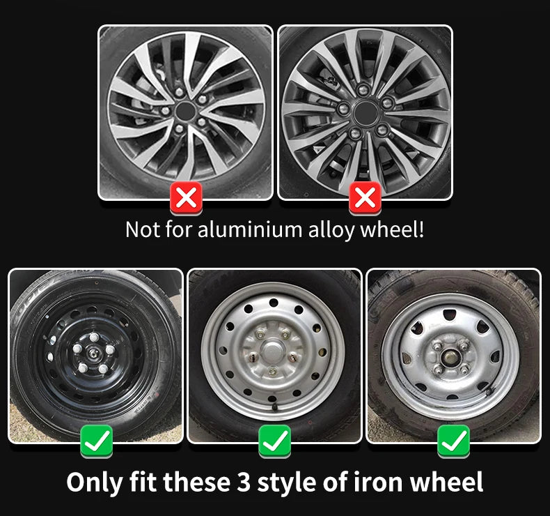 MOTENIO 15-Inch Wheel Covers – Set of 4