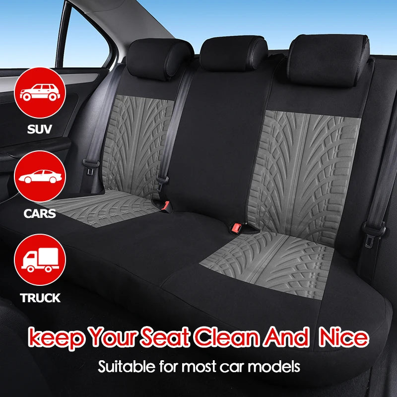 AUTOYOUTH Tire-Track Seat Covers – 9-Piece Set