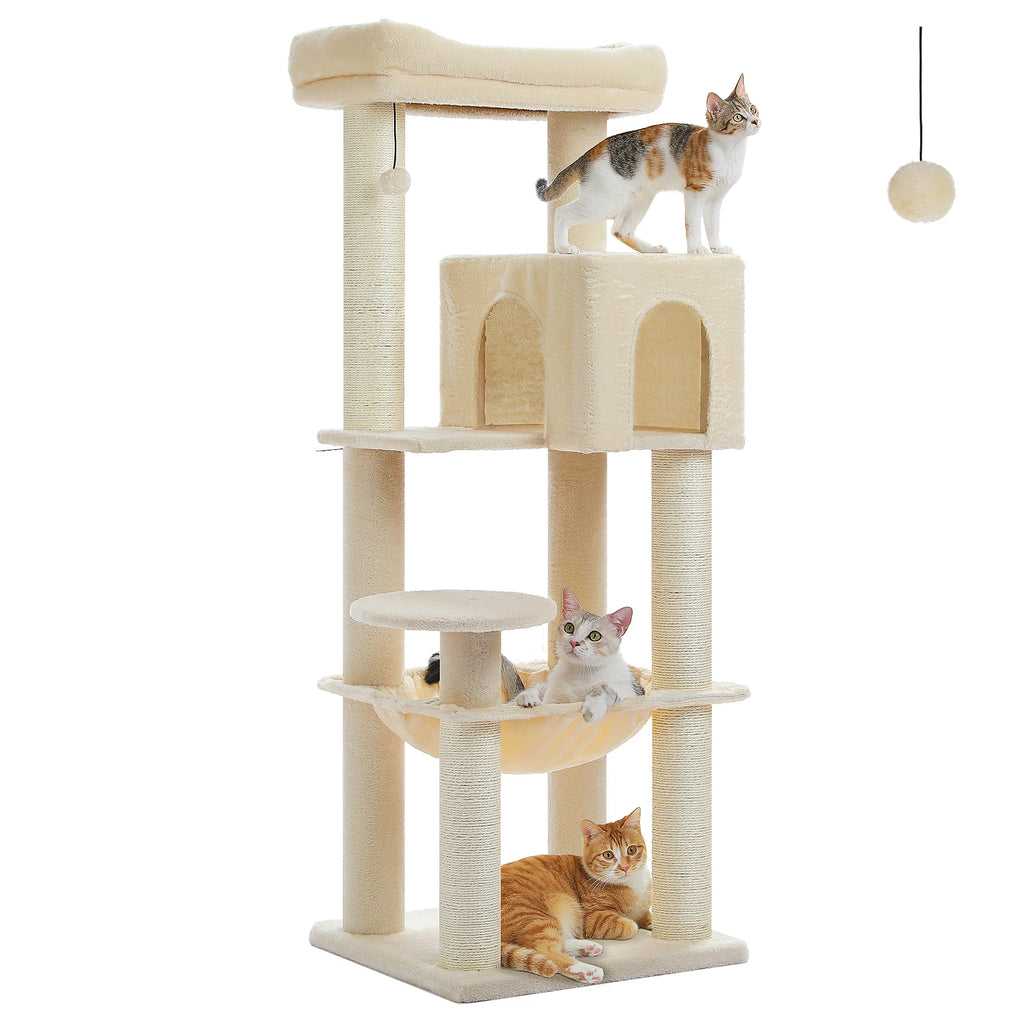 147cm Cat Tree with Large Condo & Hammock
