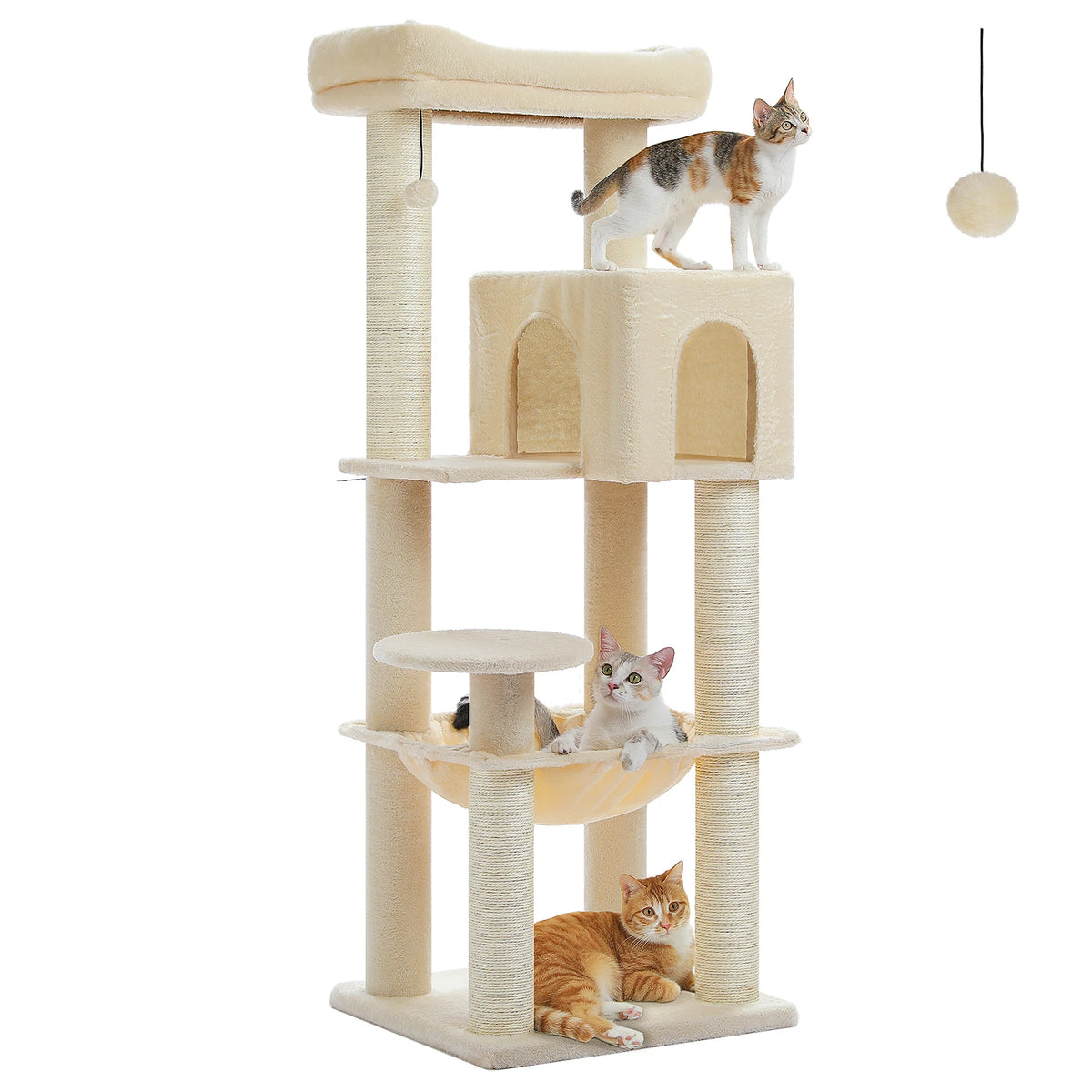 147cm Cat Tree with Large Condo & Hammock