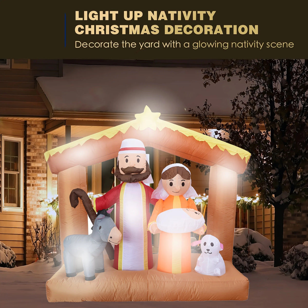 6-Foot LED Inflatable Nativity Scene