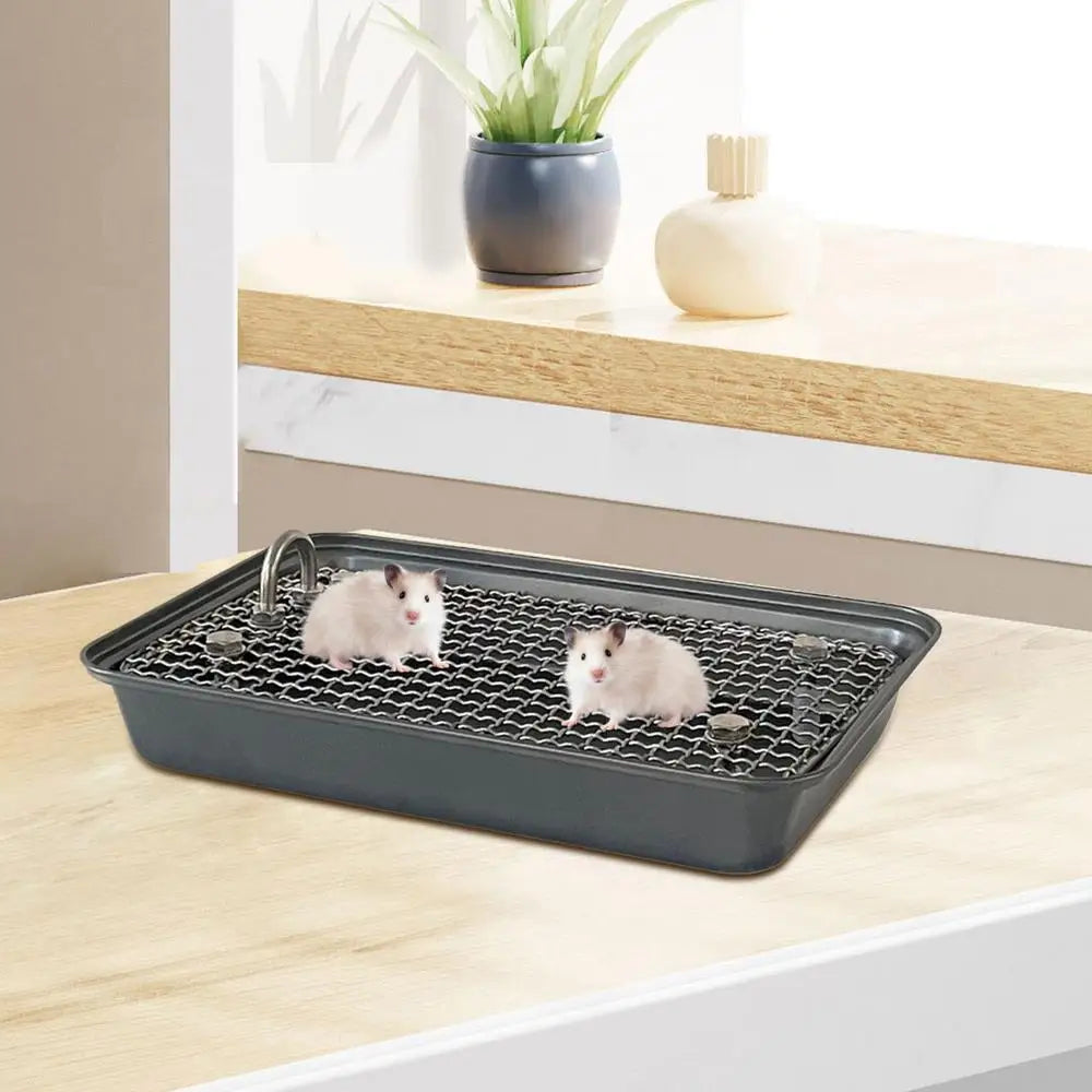 Stainless Steel Rabbit Litter Pan with Removable Grate