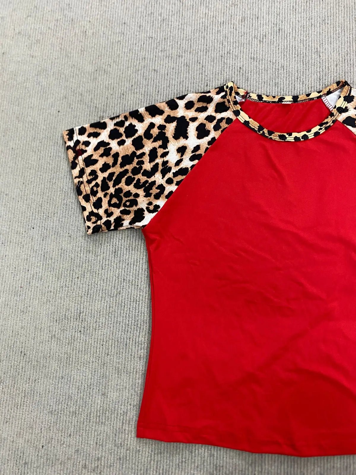 Women's Leopard-Patchwork Tee and Shorts Set