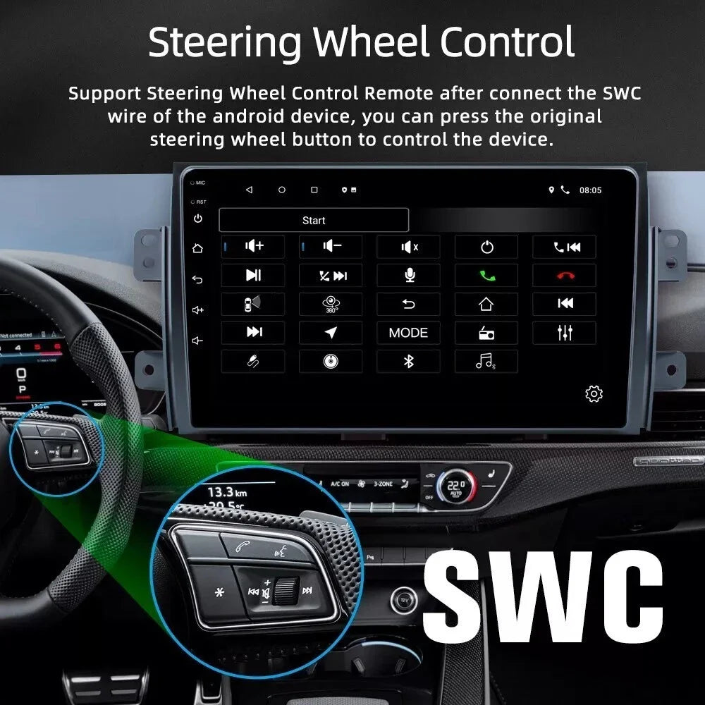 9-Inch Stereo for Suzuki SX4 and Fiat Sedici — 4 GB / 64 GB