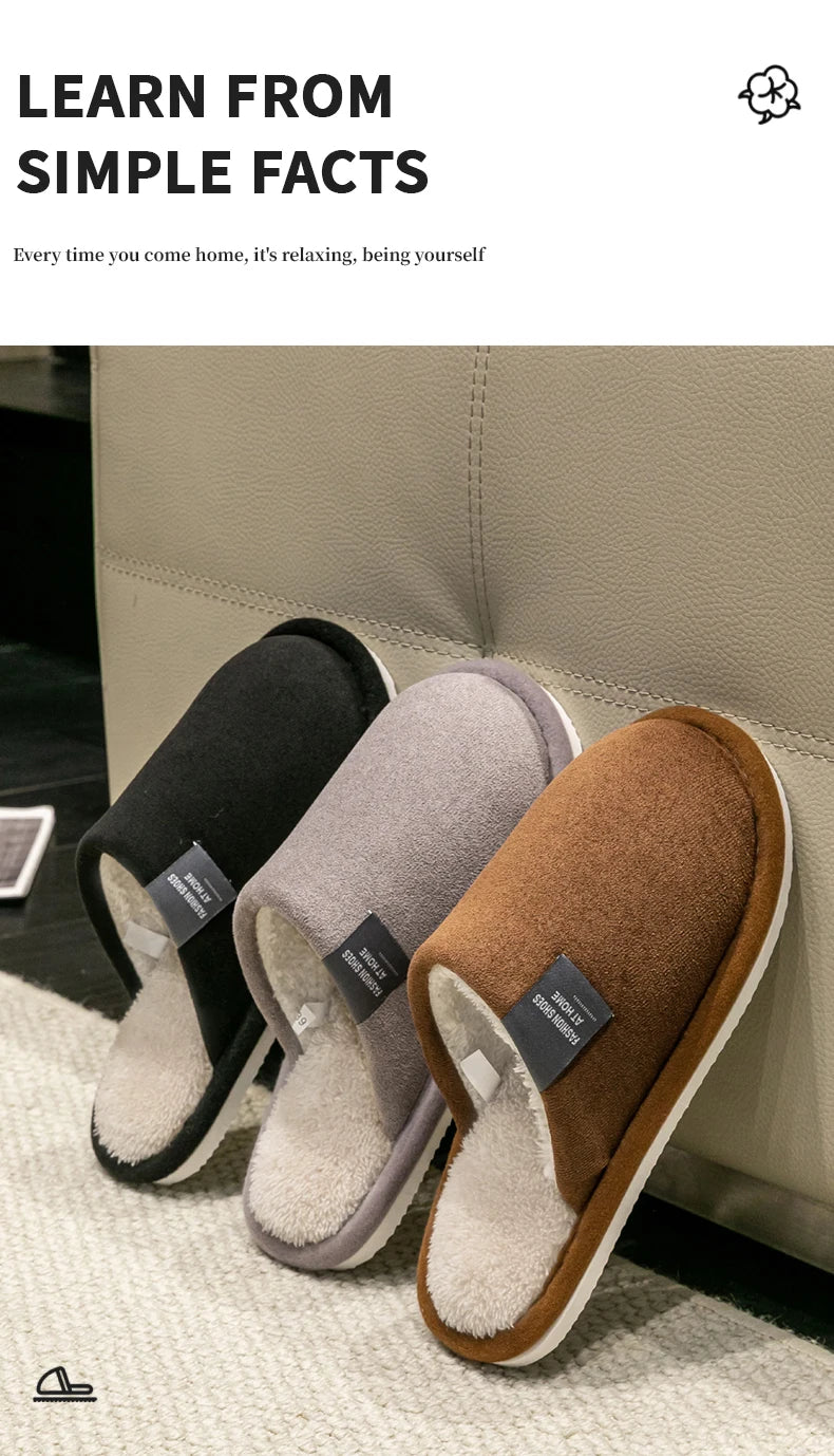 Men’s Faux-Suede Plush Indoor Slippers