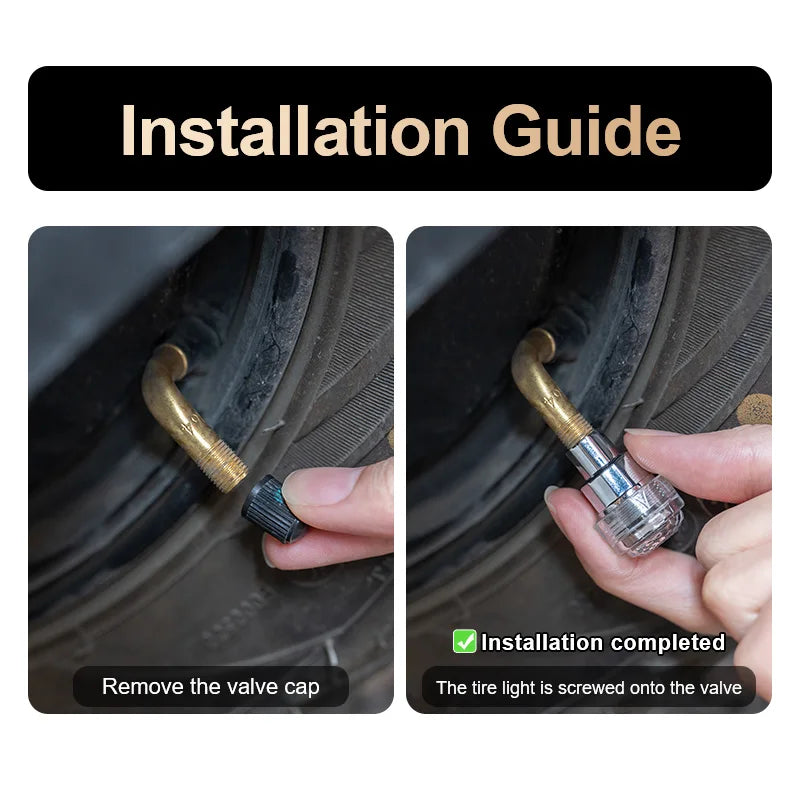 LED Tire Valve Lights – 2 or 4 Pieces