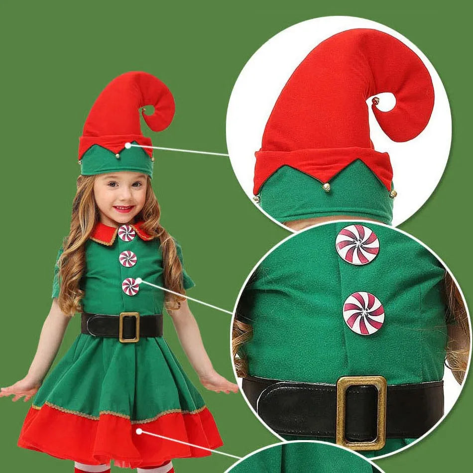 Kids Adult Christmas Clothing Set Kids Tops Pants Hat Belt Children Xmas Clothes Baby Boy Girl Birthday Outfit Elves Costume Whispering Desires Shoppe