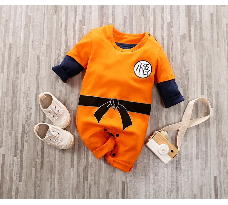 Baby Orange Long-Sleeve Cotton Bodysuit