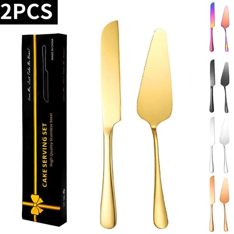 Venlohome Stainless Steel Cake Knife and Server