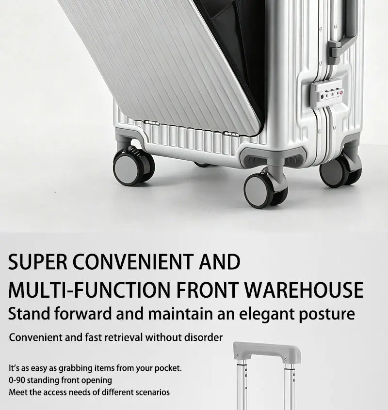 BunyFly Aluminum Frame Boarding Laptop Trolley Case 20 Inch Front Opening  Suitcase Cabin Luggage Bag Whispering Desires Shoppe