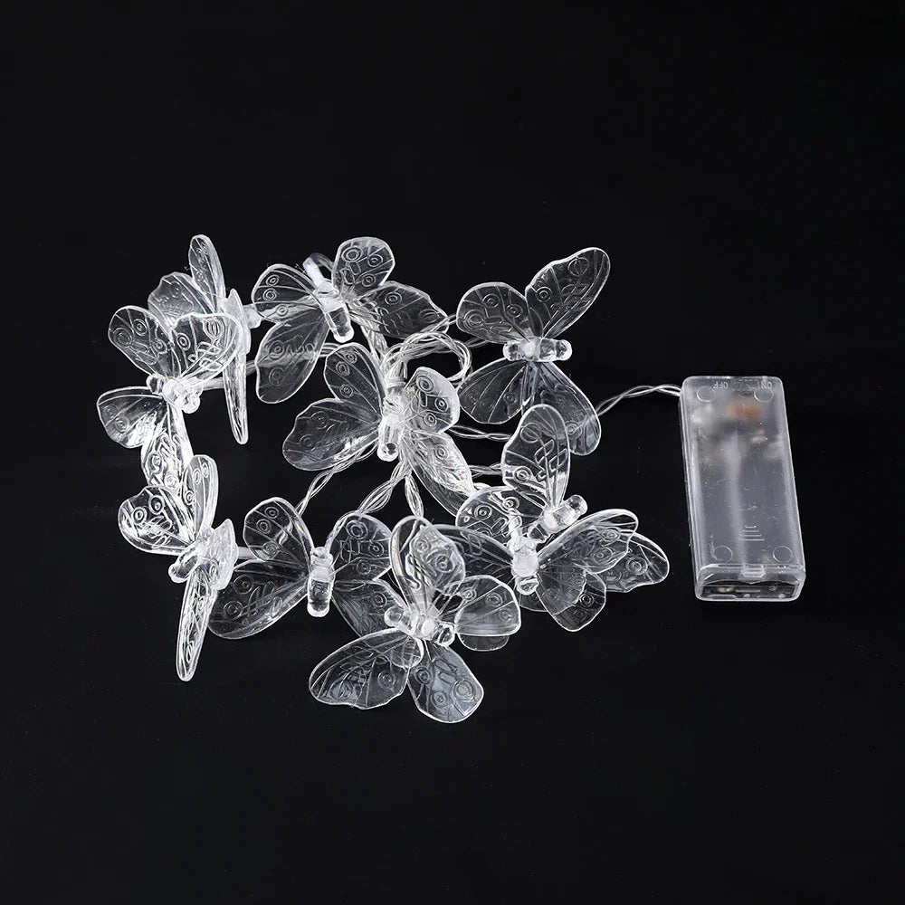 Butterfly LED String Lights, USB & Battery Options