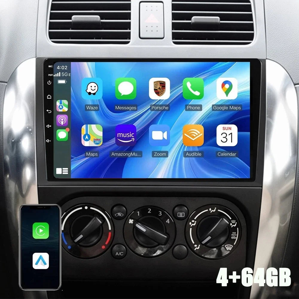 9-Inch Stereo for Suzuki SX4 and Fiat Sedici — 4 GB / 64 GB
