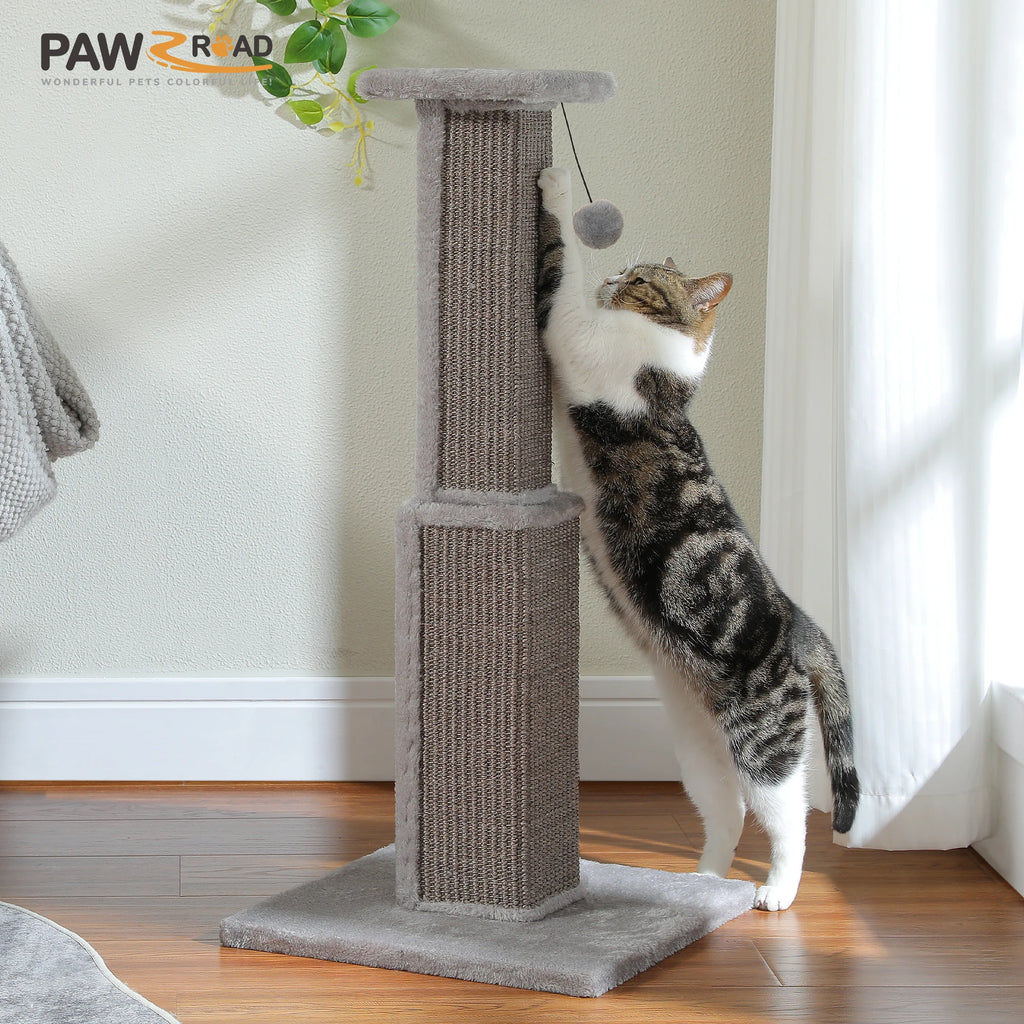 Tall Sisal Cat Scratching Post with Dangling Ball