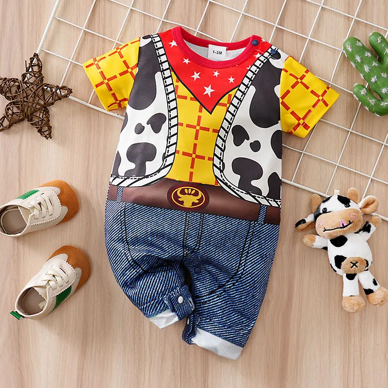 Baby Short-Sleeve Romper — Yellow