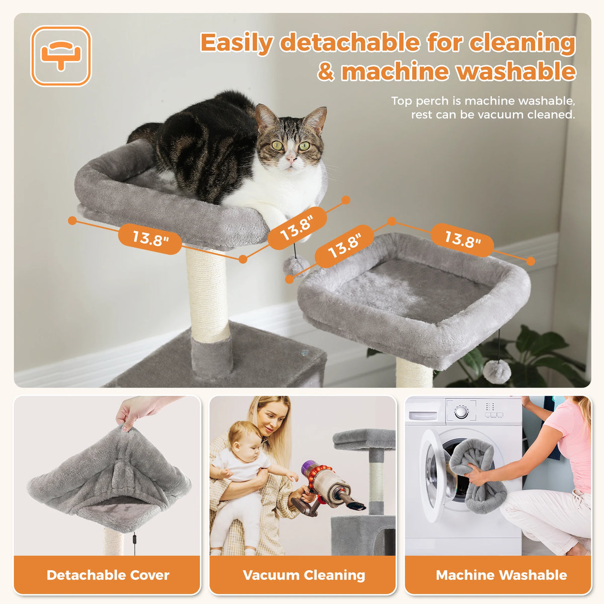 Multi-Level Cat Tree with Scratching Posts, Cozy Condo, Hammock, Large Cat Tower for Indoor Cats, Cat Scratching Board, Cat Toys Whispering Desires Shoppe