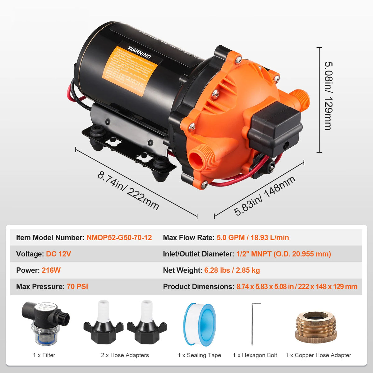 SucceBuy 12V Diaphragm Water Pump