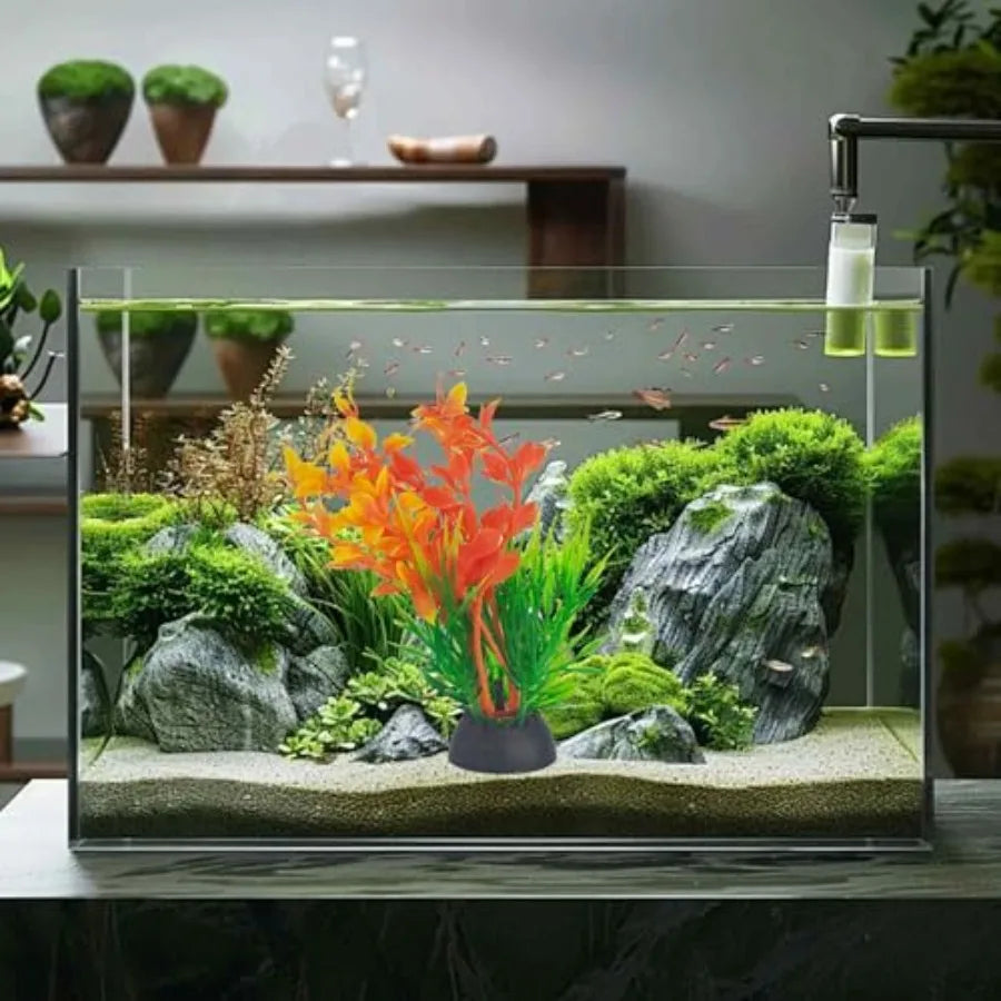 Artificial Aquarium Plants, 4" Tall, 4-Pack