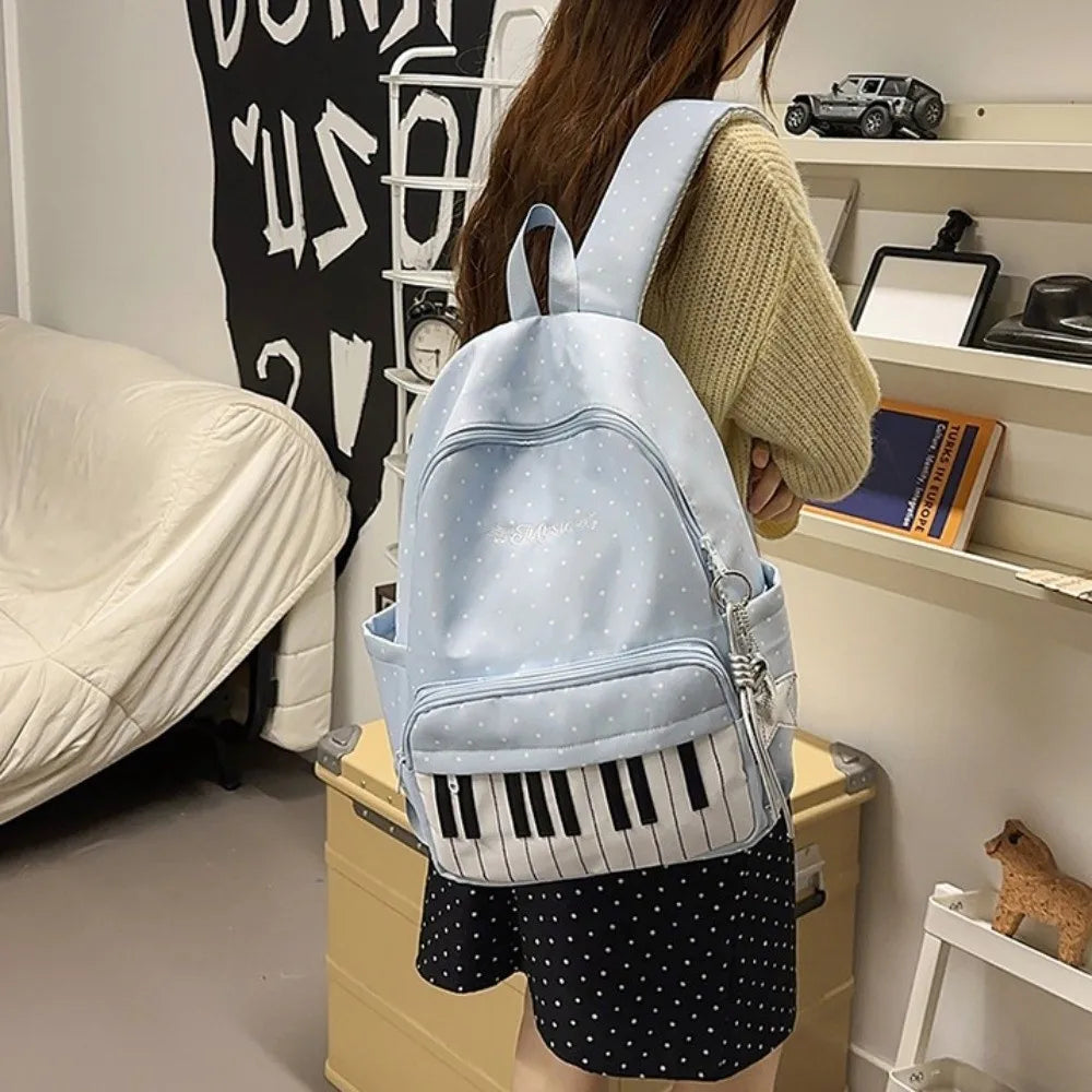 Piano-Key Print Lightweight Backpack