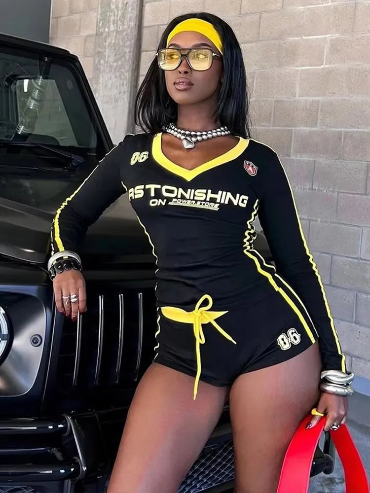 Women's Printed Crop Top and Shorts Set