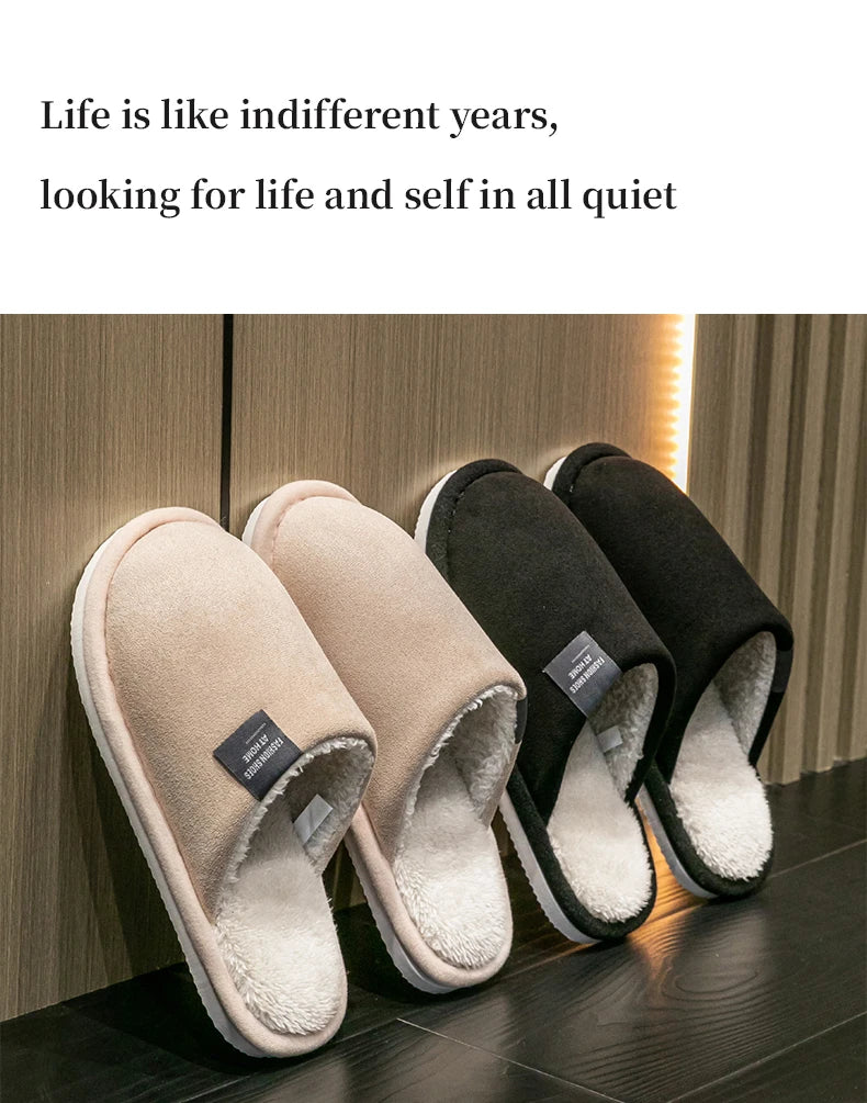 Men’s Faux-Suede Plush Indoor Slippers