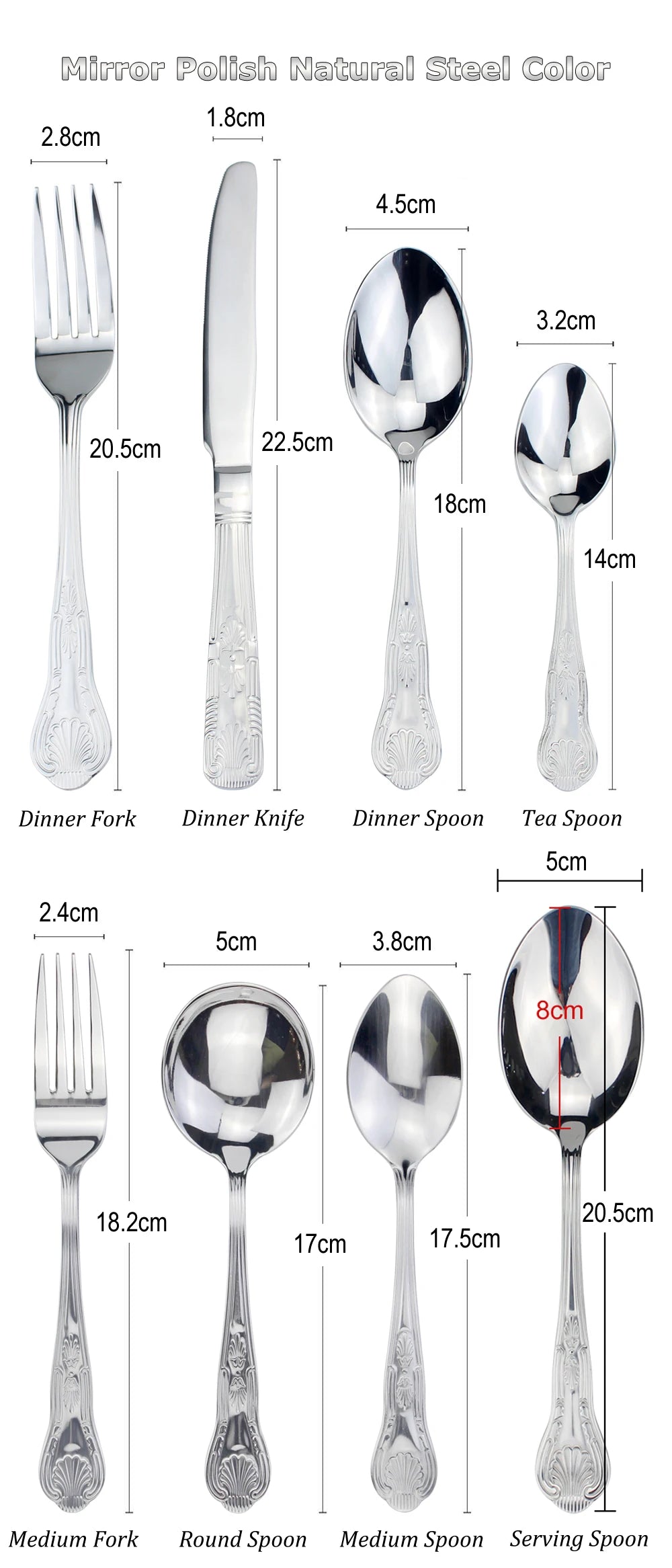 LUCF Vintage-Style Stainless Steel Flatware