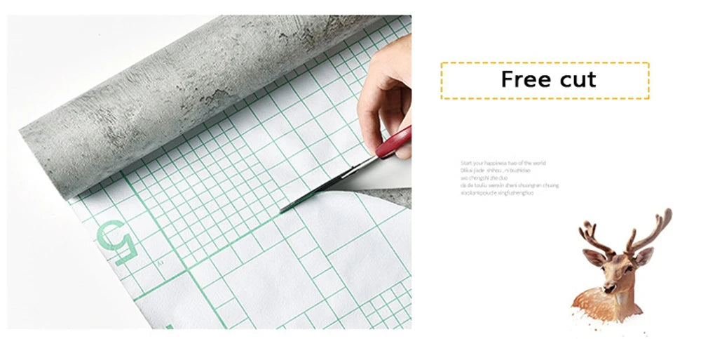 Concrete-Look Self-Adhesive Wallpaper