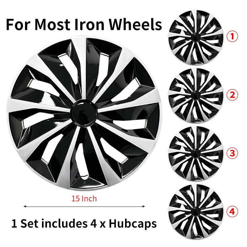 MOTENIO 15-Inch Wheel Covers – Set of 4