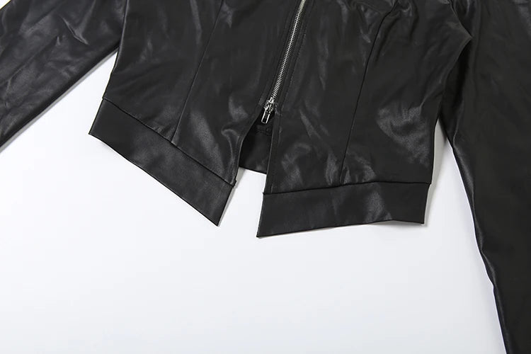 Women's Stand-Collar Jacket and Bike Shorts Set