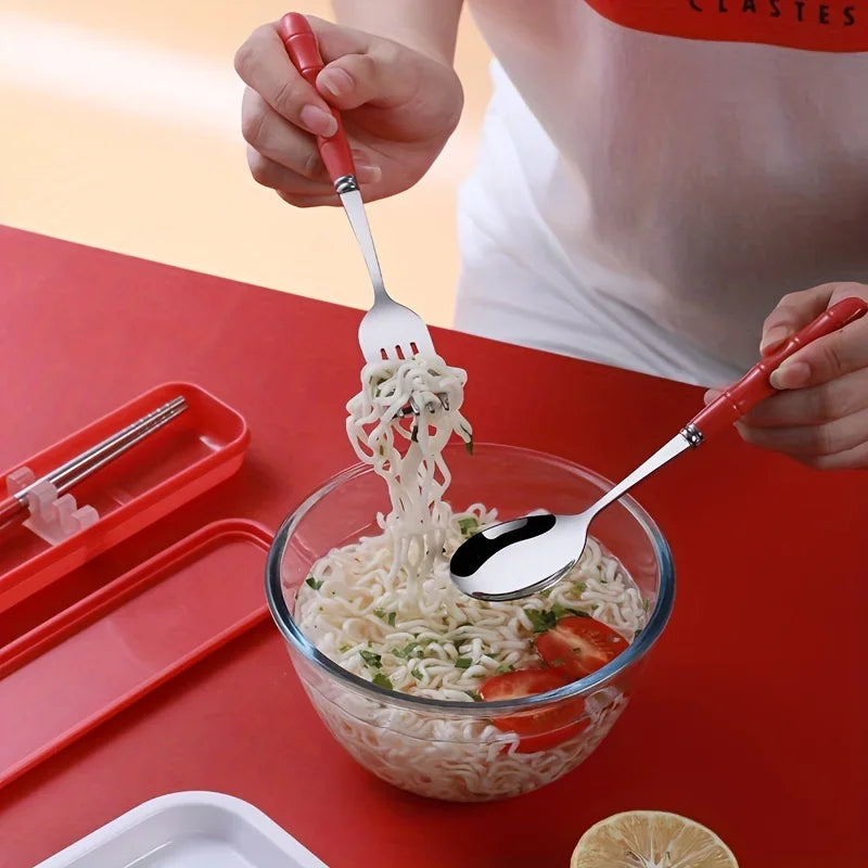 Portable Spoon, Fork and Chopstick Set