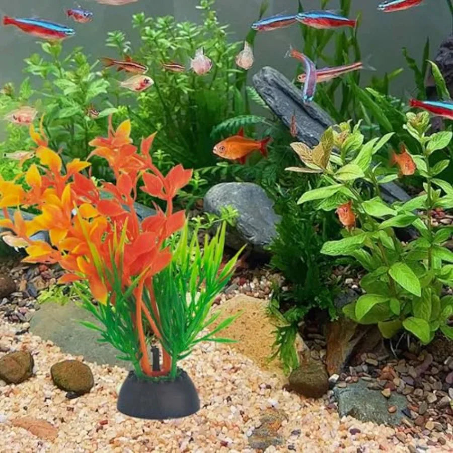 Artificial Aquarium Plants, 4" Tall, 4-Pack