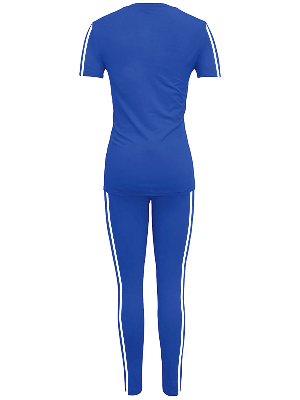Side-Stripe Short-Sleeve Top & Pants Set