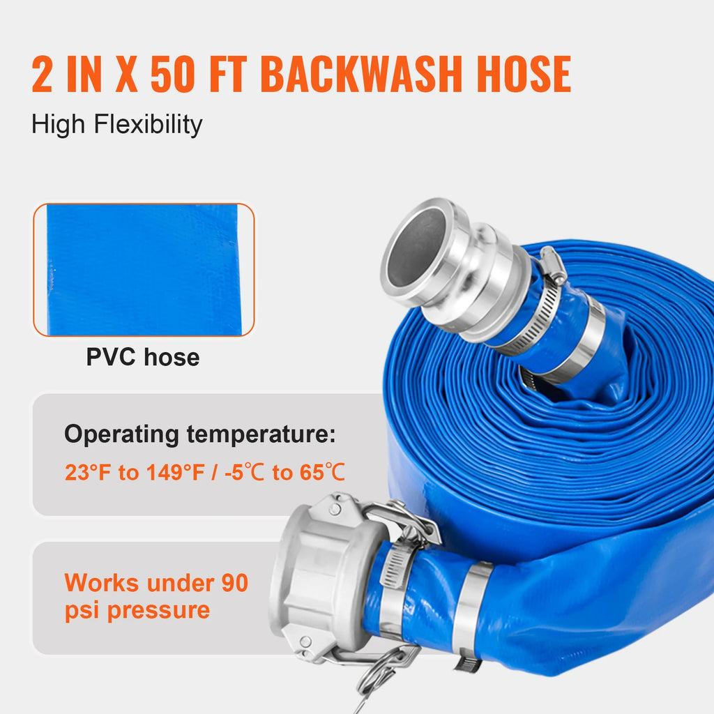 SucceBuy 2" Suction & Backwash Hose Kit