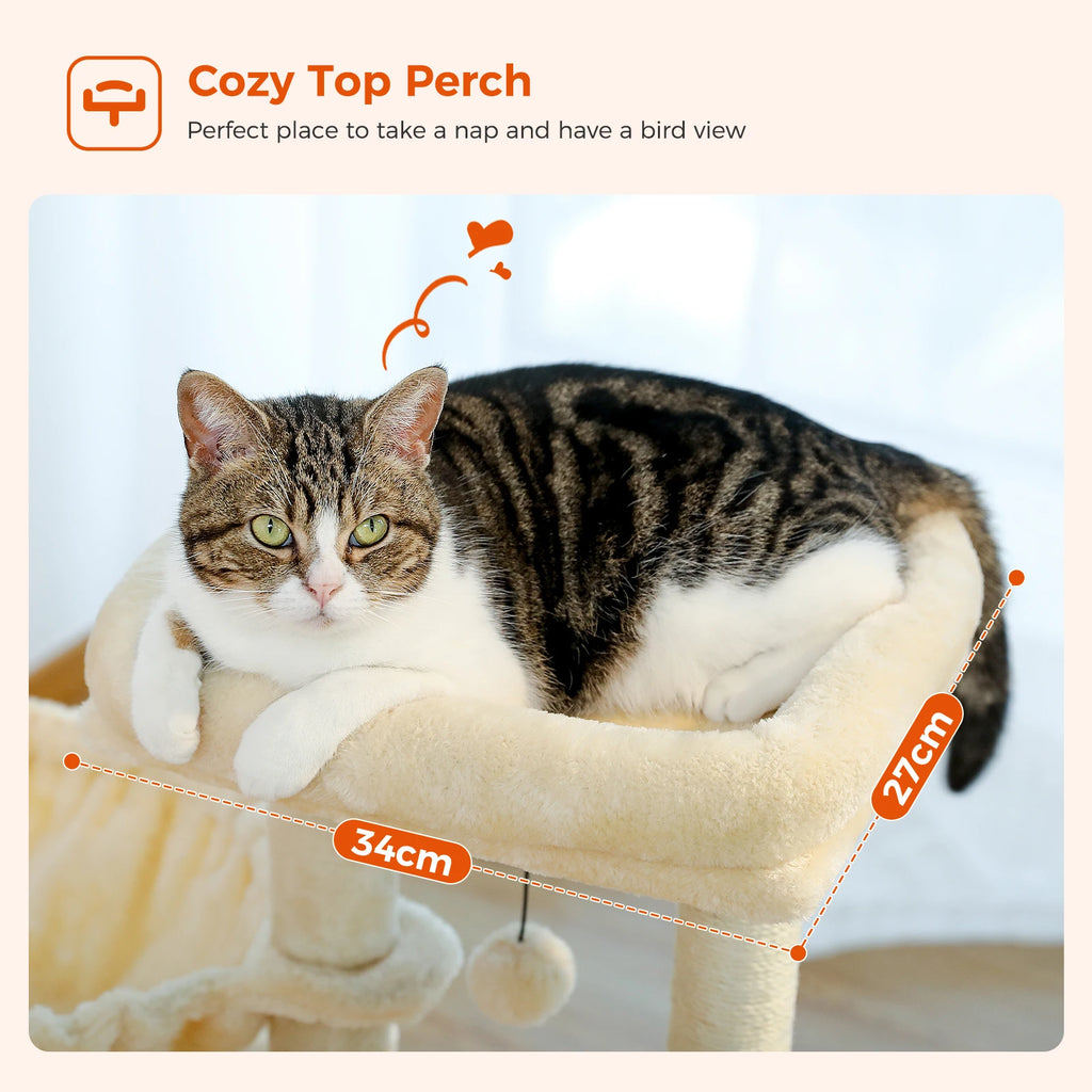 Compact Cat Tree with Removable Perch & Hammock